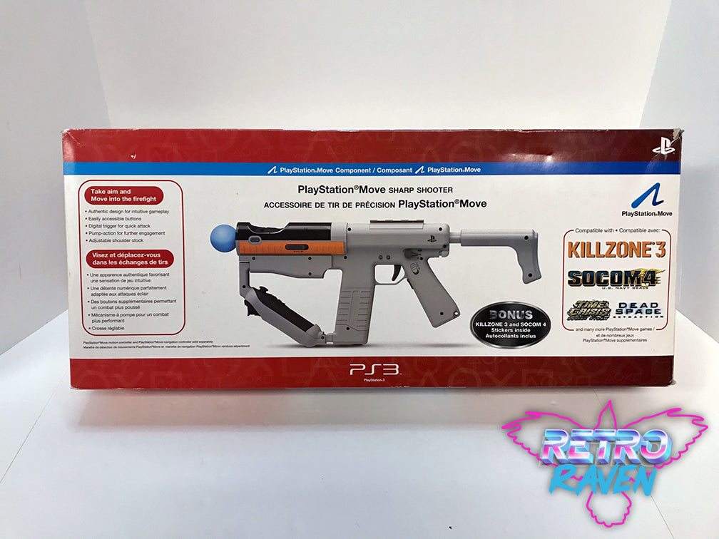 Official Sony PlayStation 3 Move Shooting Gun Attachment - Red (Works With PS3 & PS4)