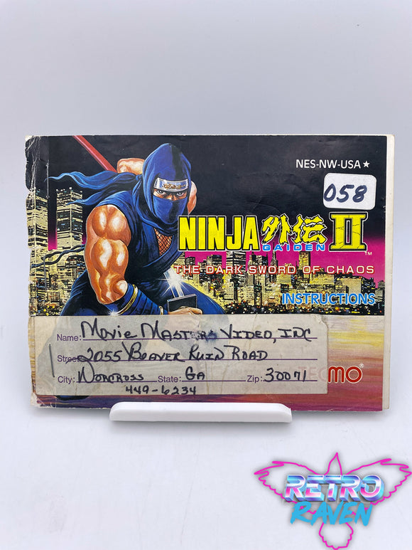 Ninja Gaiden II: The Dark Sword of Chaos - NES Manual