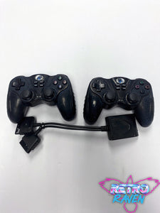 React 2-Player PlayStation 2 Wireless Receiver w/ Controllers