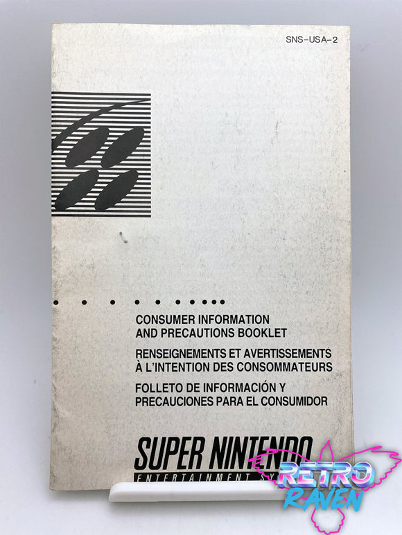 Super Nintendo Information & Precautions - Super Nintendo Manual