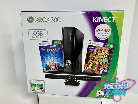 Xbox 360 S Console - Black 4GB w/ Kinect & Games