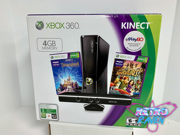 Xbox 360 S Console - Black 4GB w/ Kinect & Games – Retro Raven Games