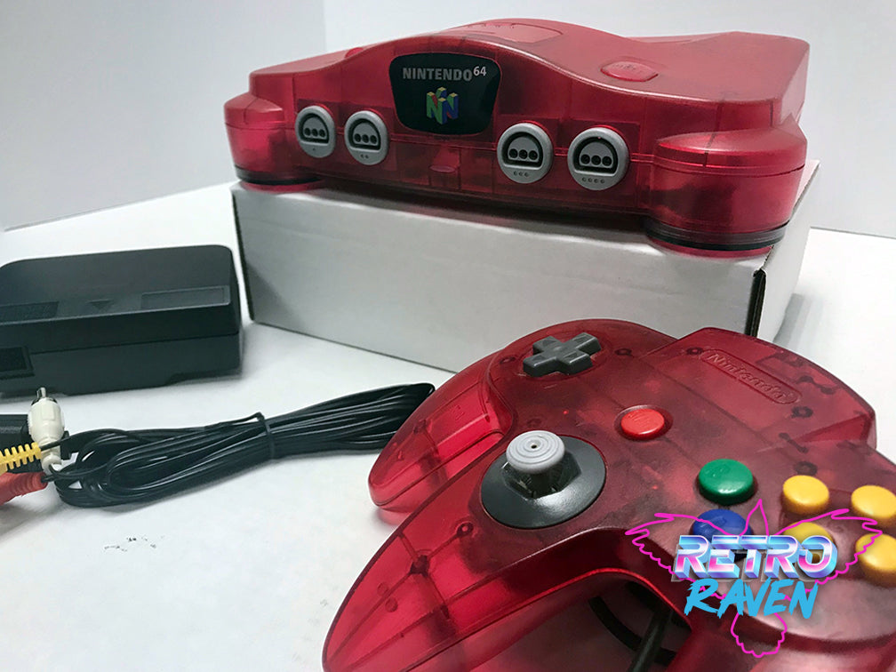 Nintendo 64 Console (Watermelon Red Clear) popular Region Free, W/Controller, Power & AV