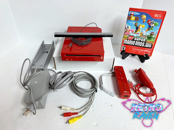 Red Wii Console w/ Super Mario Bros.