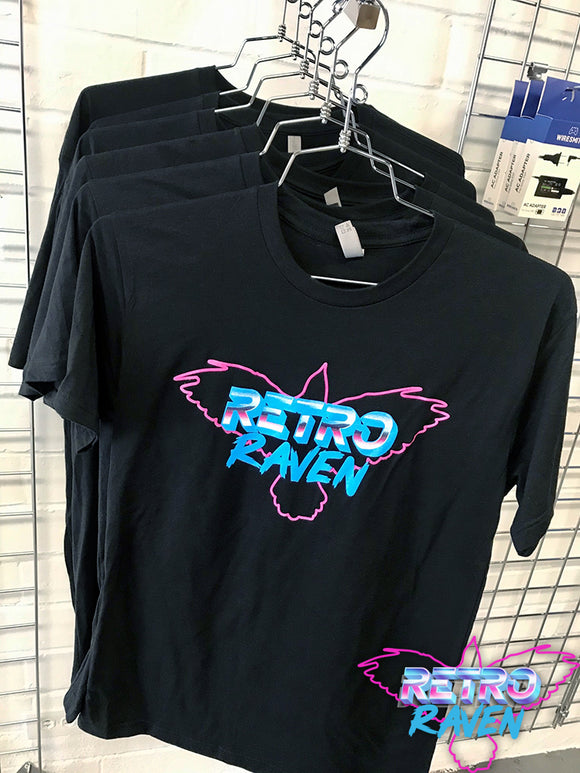 Black Retro Raven T-Shirt w/ Color Logo