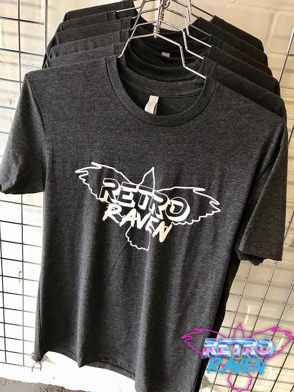 Gray Retro Raven T-Shirt w/ White Logo