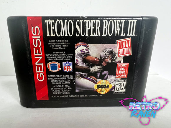 Tecmo Super Bowl III: Final Edition - Sega Genesis