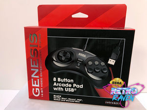 Retro-Bit Official SEGA Genesis 8-button Arcade USB Pad
